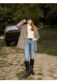 Big-Star - Jeansy damskie proste niebieskie Charlotte 485. Okazja: na co dzień. Stan: podwyższony. Kolor: niebieski. Styl: vintage, casual #6