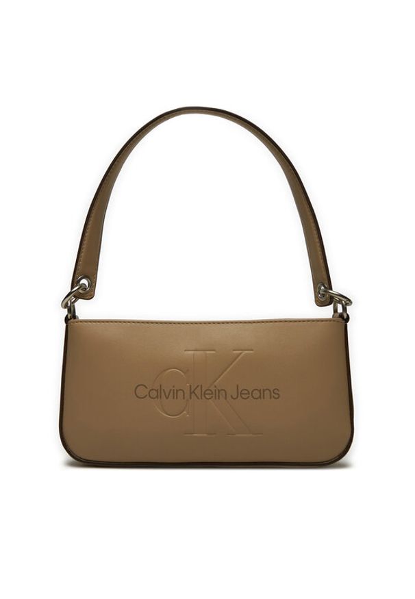 Calvin Klein Jeans Torebka Sculpted Shoulder Pouch25 Mono K60K610679 Brązowy. Kolor: brązowy. Materiał: skórzane