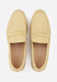 Renee - Żółte Mokasyny Casual VICES z Imitacji Zamszu z Wkładką ze Skóry Naturalnej Sheiris. Okazja: na co dzień. Kolor: żółty. Materiał: zamsz, skóra. Styl: casual #3