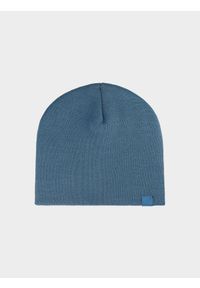 4f - Czapka beanie dziecięca - granatowa. Kolor: niebieski. Materiał: syntetyk, materiał. Sezon: zima. Styl: sportowy, klasyczny #1