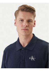 Calvin Klein Jeans Polo Easy Monologo LV04RF209G Granatowy Regular Fit. Typ kołnierza: polo. Kolor: niebieski. Materiał: bawełna #5