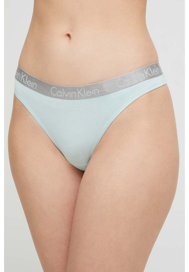 Calvin Klein Underwear stringi kolor turkusowy. Kolor: turkusowy
