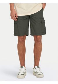 Only & Sons Szorty materiałowe Loc Cargo 22029214 Zielony Regular Fit. Kolor: zielony. Materiał: bawełna