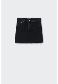 mango - Mango spódnica jeansowa Hailey2 kolor szary mini prosta. Okazja: na co dzień. Kolor: szary. Materiał: jeans. Styl: casual