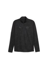 Puma - Męska bluza treningowa FC St. Pauli z zamkiem 1/4 PUMA Black Flat Dark Gray. Kolor: czarny. Sport: piłka nożna