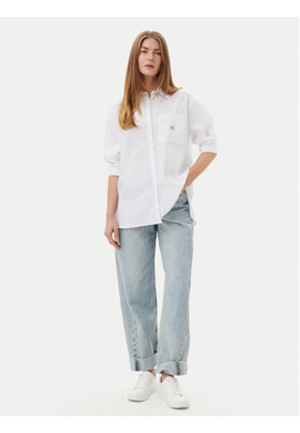 Calvin Klein Jeans Koszula LV047C143G Biały Relaxed Fit. Kolor: biały. Materiał: bawełna