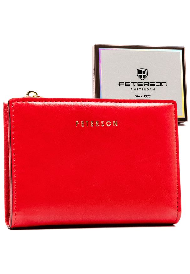 Portfel damski Peterson PTN 003-BH czerwony. Kolor: czerwony. Materiał: skóra ekologiczna