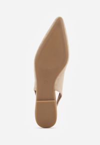 Renee - Jasnobeżowe Balerinki Typu Slingback Diarin. Nosek buta: otwarty. Kolor: beżowy. Materiał: zamsz, skóra. Sezon: lato. Obcas: na obcasie. Wysokość obcasa: niski #7