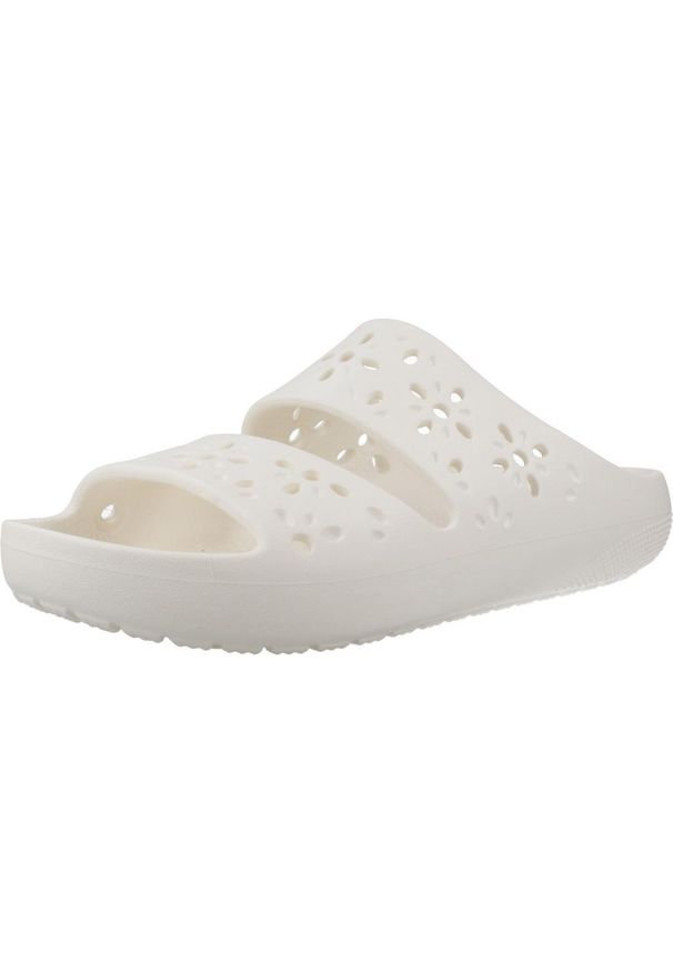 Crocs - Sandały CROCS CLASSIC FLORAL CUT OUT SAND Biały. Kolor: biały. Materiał: guma
