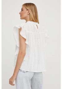 Answear Lab bluzka bawełniana X kolekcja limitowana BE SHERO kolor biały. Typ kołnierza: kołnierzyk stójkowy. Kolor: biały. Materiał: bawełna. Styl: wakacyjny #2