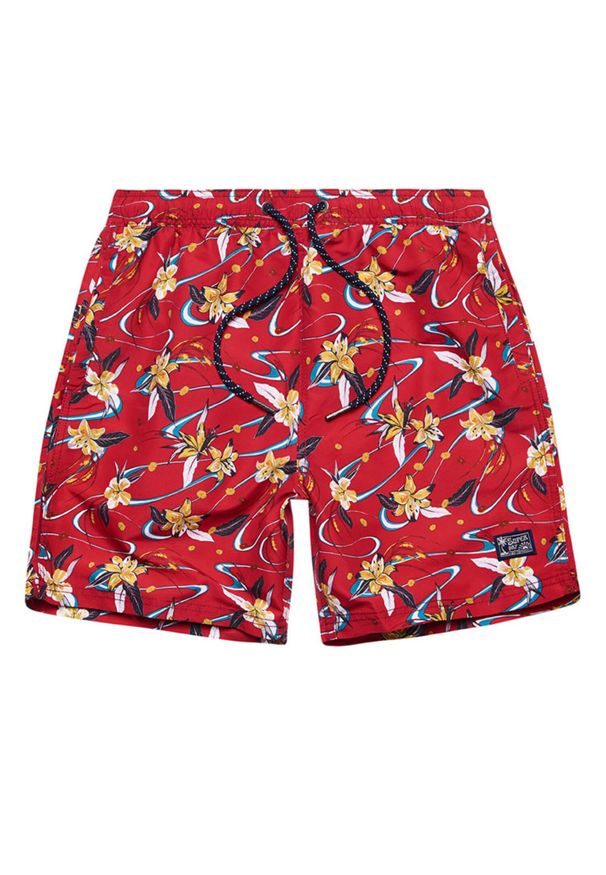 Spodenki kąpielowe męskie Superdry Vintage Havaiian. Kolor: czerwony. Materiał: poliester