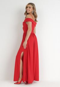 Born2be - Czerwona Rozkloszowana Sukienka na Ramiączkach Maxi Chilli. Kolor: czerwony. Długość rękawa: na ramiączkach. Długość: maxi #5