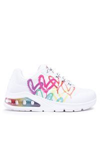 skechers - Skechers Sneakersy Uno 2 Floating Love 155521/WHT Biały. Kolor: biały. Materiał: skóra