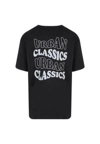 Urban Classics - Męska Koszulka Wavy Logo Heavyweight Oversized T-shirt. Kolor: czarny