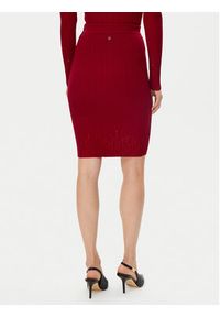 Guess Spódnica ołówkowa W5RD83 Z2Y50 Czerwony Slim Fit. Kolor: czerwony. Materiał: syntetyk #2