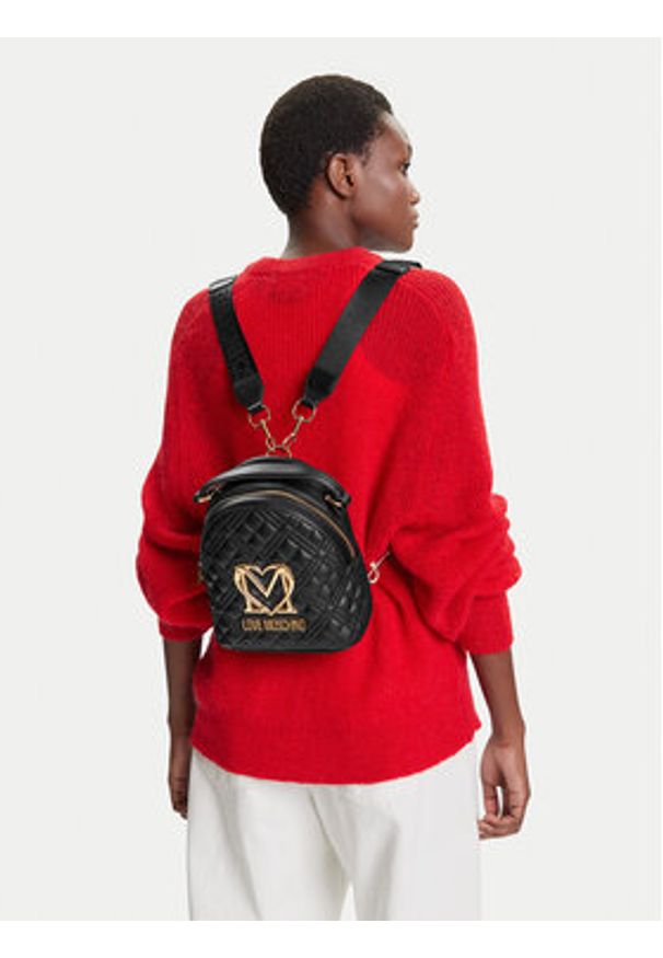 Love Moschino - LOVE MOSCHINO Plecak JC4304PP1NK1200A Czarny. Kolor: czarny. Materiał: skóra