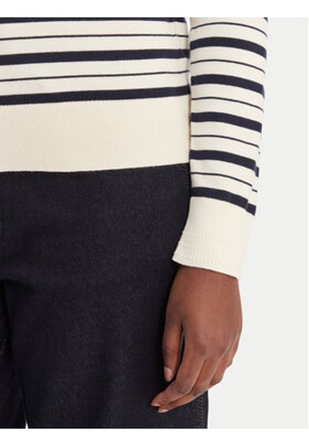 TOMMY HILFIGER - Tommy Hilfiger Sweter WW0WW44984 Beżowy Regular Fit. Kolor: beżowy. Materiał: syntetyk