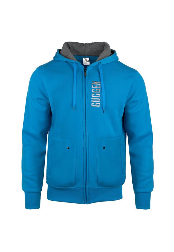 GUGGEN MOUNTAIN - Bluza dresowa z kapturem. Typ kołnierza: kaptur. Kolor: niebieski. Materiał: poliester