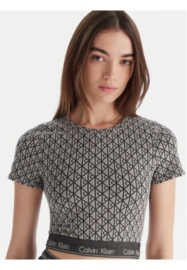 Calvin Klein Underwear T-Shirt LV00QF8487 Szary Slim Fit. Kolor: szary. Materiał: bawełna