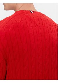 TOMMY HILFIGER - Tommy Hilfiger Sweter MW0MW33132 Czerwony Relaxed Fit. Kolor: czerwony. Materiał: bawełna