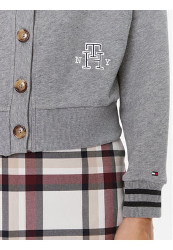 TOMMY HILFIGER - Tommy Hilfiger Kardigan Varsity WW0WW39141 Szary Regular Fit. Kolor: szary. Materiał: bawełna
