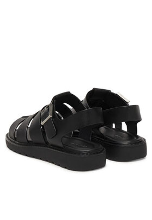Calvin Klein Sandały Sq Molded Sndl Fisher Lth HW0HW02870 Czarny. Kolor: czarny. Materiał: skóra