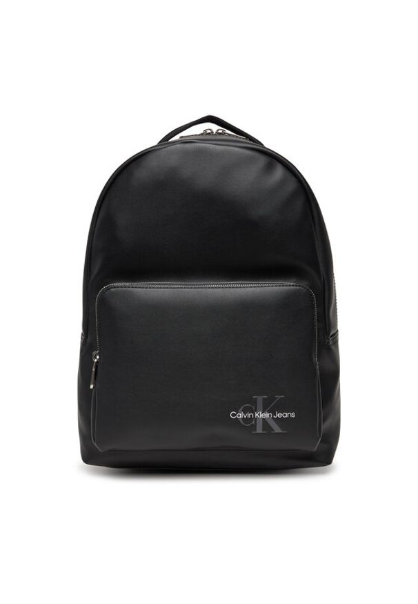 Calvin Klein Jeans Plecak Mono Logo Backpack 40 LV04G3042G Czarny. Kolor: czarny. Materiał: skóra