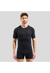 Koszulka termoaktywna męska Odlo Merino PW 140 Seamless BL Top Crew Neck SS. Kolor: czarny, szary, wielokolorowy. Sport: bieganie