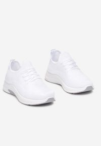 Born2be - Białe Buty Sportowe Alcassa. Nosek buta: okrągły. Zapięcie: bez zapięcia. Kolor: biały. Materiał: materiał. Szerokość cholewki: normalna