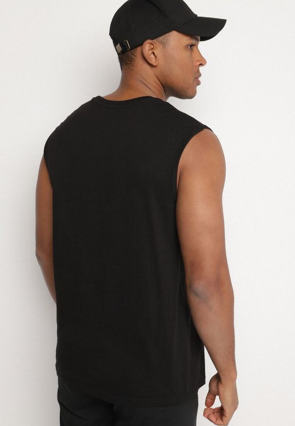 Born2be - Czarna Bawełniana Koszulka z Napisem i Czaszkami Evalicia. Kolor: czarny. Materiał: bawełna. Wzór: napisy