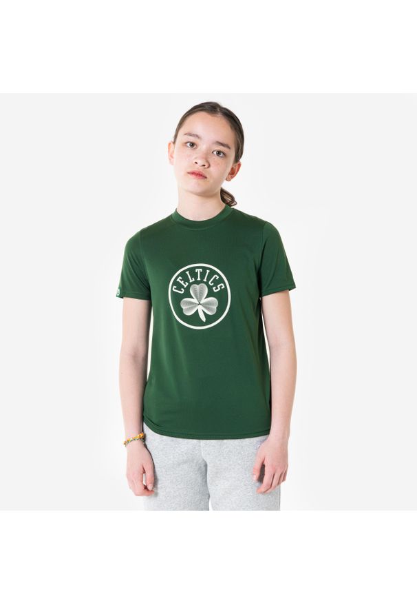 TARMAK - Koszulka do koszykówki dla dzieci Tarmak NBA TS 900. Kolor: zielony. Materiał: materiał, poliester. Sport: koszykówka