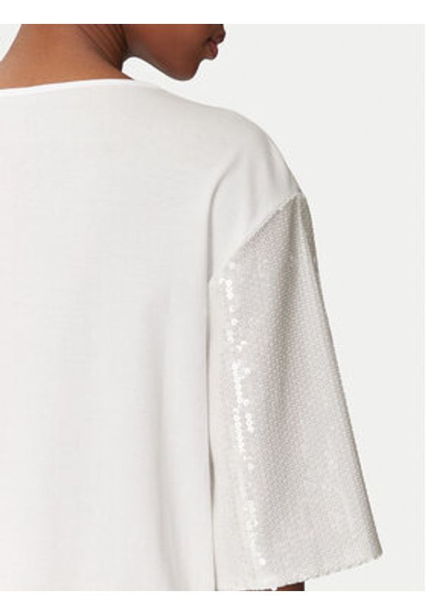 Marella T-Shirt Gardone 2513971024 Écru Boxy Fit. Materiał: bawełna