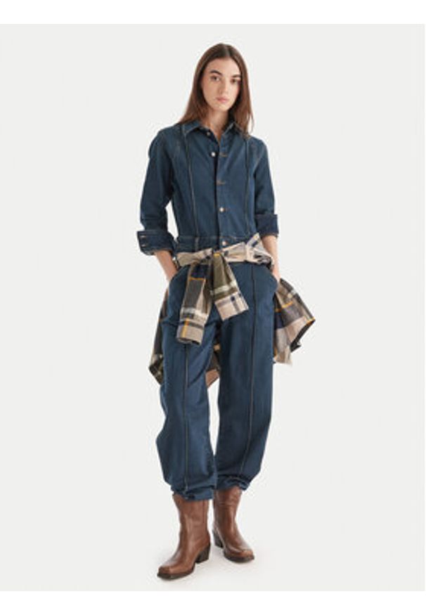 Wrangler Kombinezon Western 112371042 Granatowy Regular Fit. Kolor: niebieski. Materiał: jeans