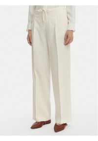 Marella Spodnie materiałowe Alloro 2613131115 Écru Regular Fit. Kolor: kremowy. Materiał: len #1