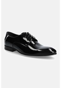 Lancerto - Buty Czarne Highbury. Nosek buta: otwarty. Kolor: czarny. Materiał: lakier, materiał, skóra. Szerokość cholewki: normalna. Styl: wizytowy