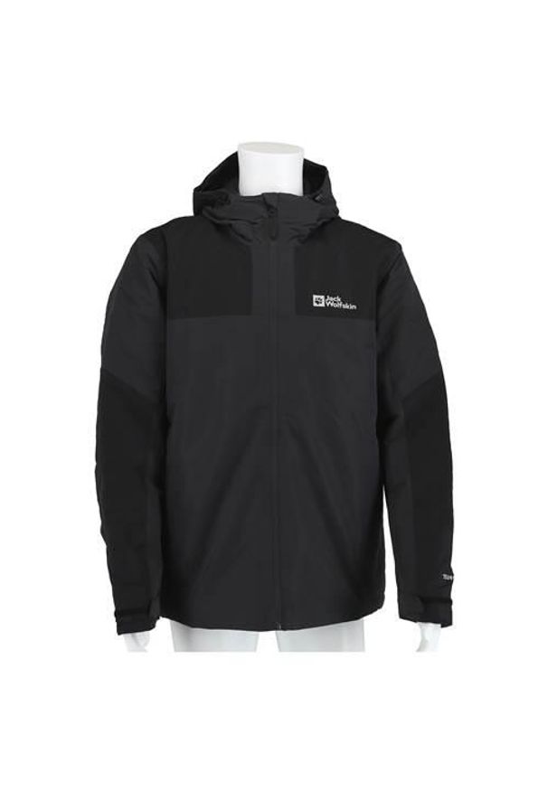 Kurtka w góry męska Jack Wolfskin A618726350. Typ kołnierza: kaptur, golf. Kolor: czarny. Materiał: syntetyk. Sport: wspinaczka