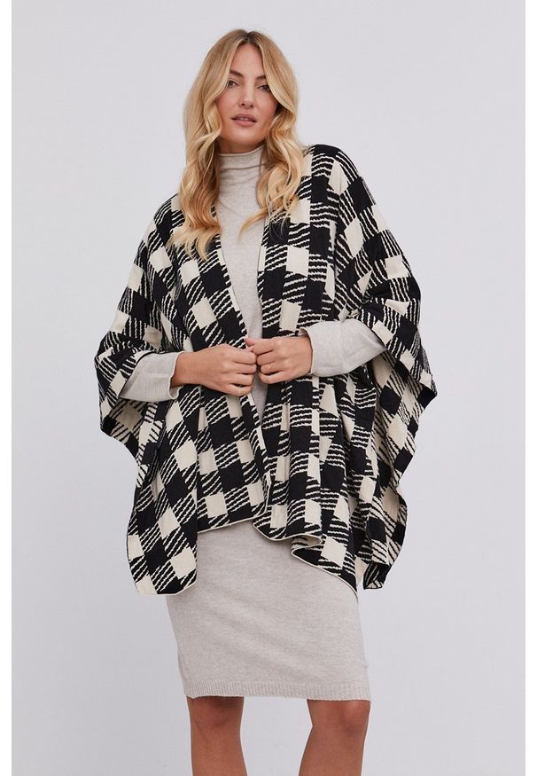Answear Lab - Poncho. Kolor: beżowy. Materiał: dzianina. Styl: wakacyjny
