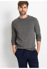 bonprix - Cienki sweter z czystej bawełny (2 szt.). Kolor: szary. Materiał: bawełna #1