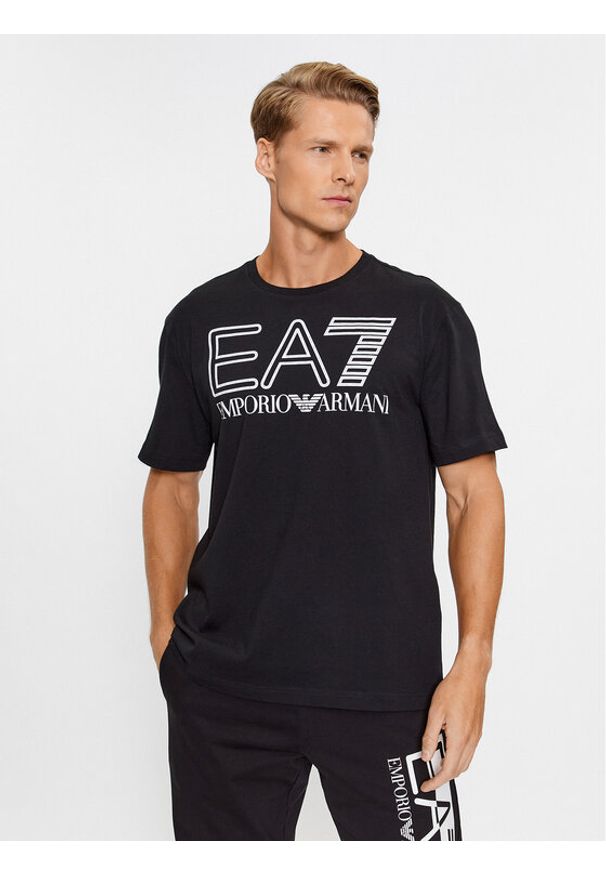 EA7 Emporio Armani T-Shirt 6RPT03 PJFFZ 1200 Czarny Regular Fit. Kolor: czarny. Materiał: bawełna