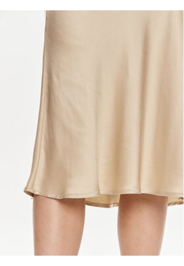 ViCOLO Spódnica midi TB0340 Beżowy Regular Fit. Kolor: beżowy. Materiał: wiskoza