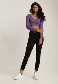 Renee - Czarne Spodnie Skinny Thesosise. Stan: podwyższony. Kolor: czarny. Materiał: koronka. Długość: długie #1