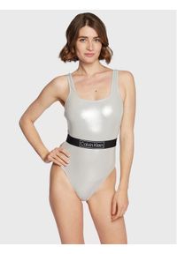 Calvin Klein Swimwear Strój kąpielowy KW0KW01956 Srebrny. Kolor: srebrny. Materiał: syntetyk