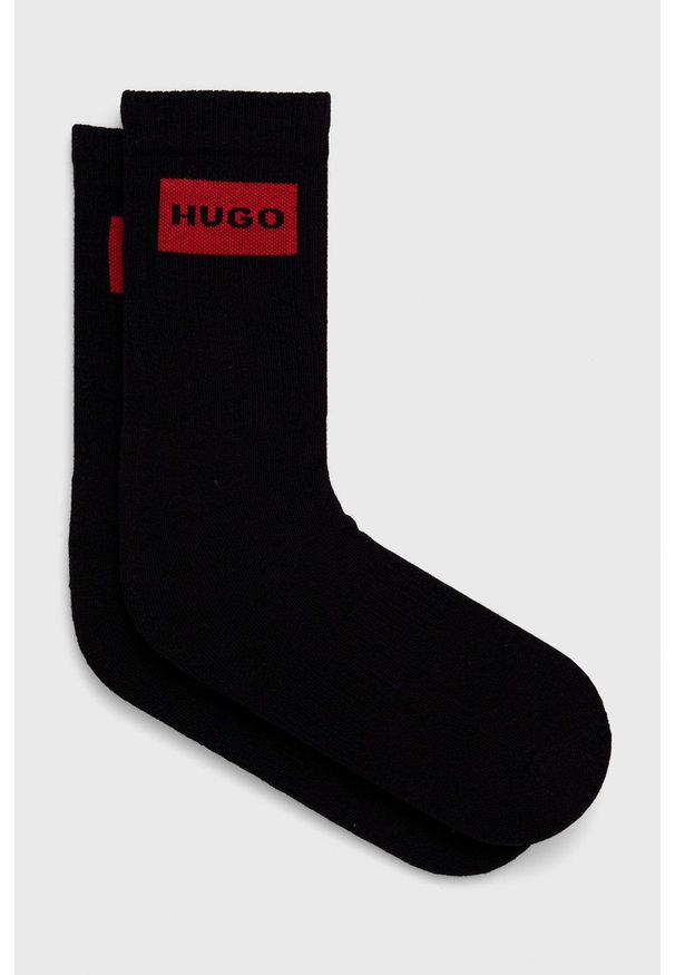 Hugo - HUGO skarpetki (2-pack) 50468432 męskie kolor czarny. Kolor: czarny