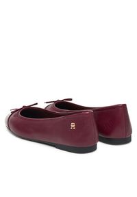 TOMMY HILFIGER - Tommy Hilfiger Baleriny Patent Toe-Cap FW0FW08830 Bordowy. Kolor: czerwony. Materiał: skóra