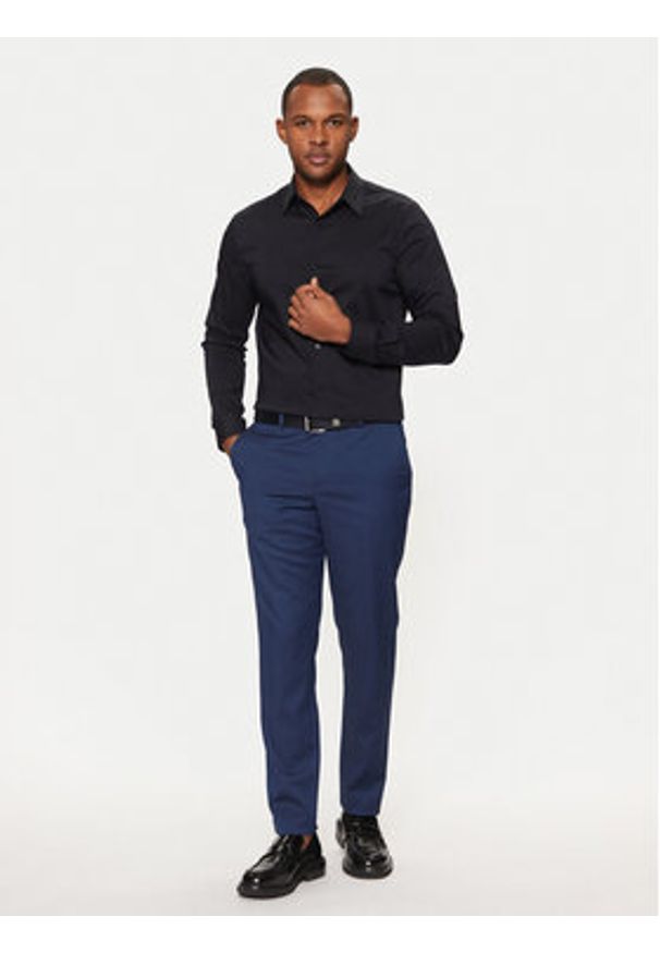 Guess Koszula Sunset M1YH20 W7ZK1 Granatowy Slim Fit. Kolor: niebieski. Materiał: bawełna