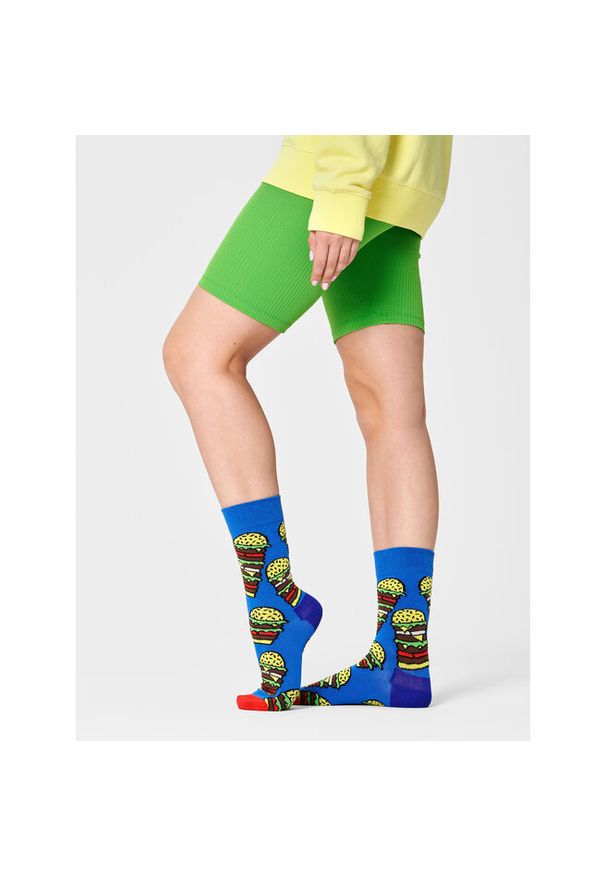 Happy-Socks - Skarpety wysokie unisex Happy Socks. Kolor: niebieski