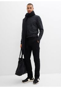 bonprix - Spodnie bojówki ocieplane ze stretchem, regular fit, prosta nogawka. Kolor: czarny. Styl: klasyczny #2