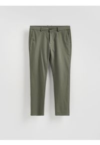 Reserved - Spodnie chino slim fit - jasny zielony. Kolor: zielony. Materiał: wiskoza, tkanina