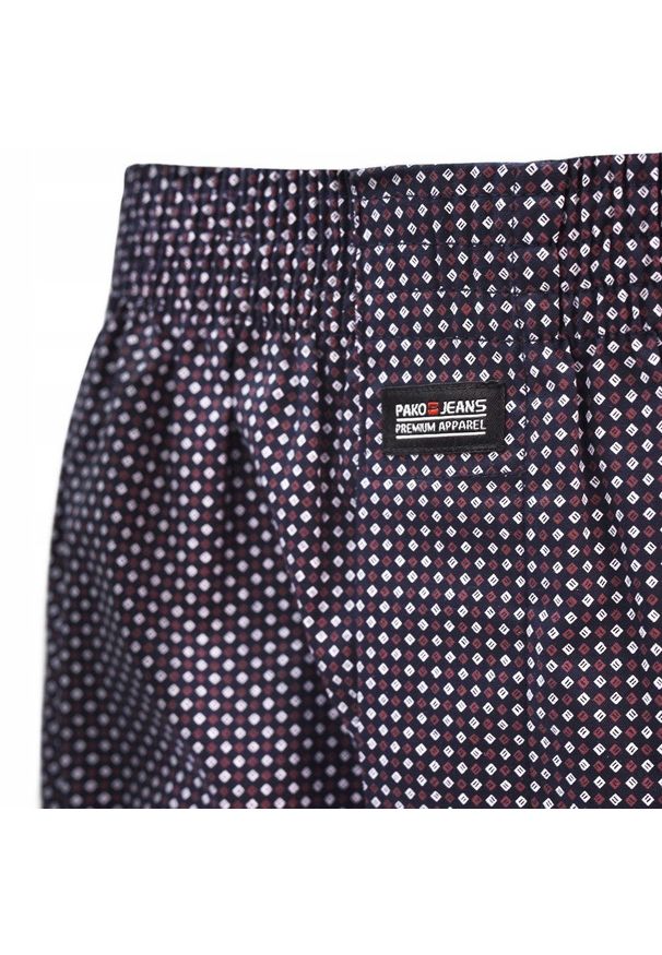 Męskie Bokserki Bawełniane - Pako Jeans - Drobny Groszek. Kolor: beżowy, wielokolorowy, brązowy. Materiał: bawełna. Wzór: grochy