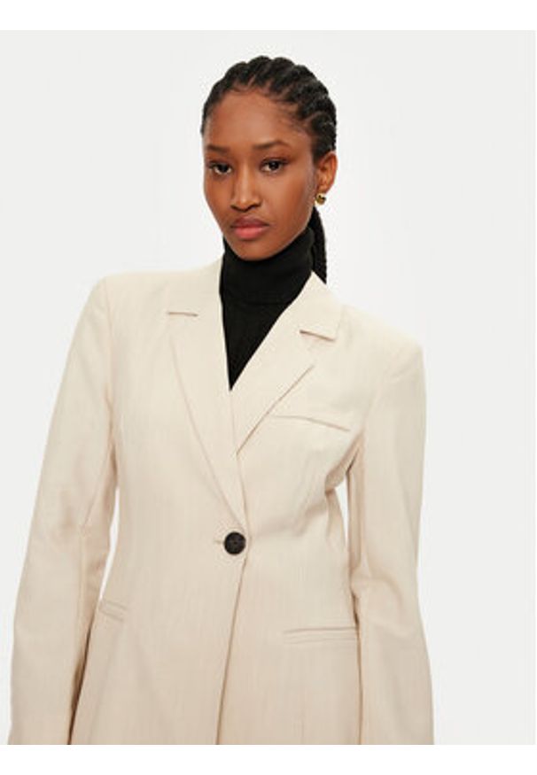 Vero Moda Marynarka Troian 10327345 Écru Slim Fit. Materiał: syntetyk